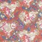 1 Yard Silk and Cotton Voile Fabric Amy Jane Blue Red Print Fabric 52 Inches Width